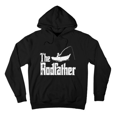 The Rodfather Fun Fishing Day Movie Pun Dad Papa Hoodie