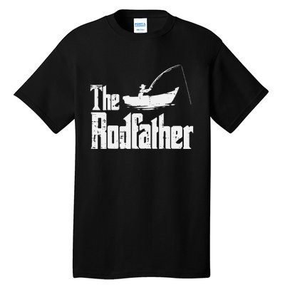 The Rodfather Fun Fishing Day Movie Pun Dad Papa Tall T-Shirt