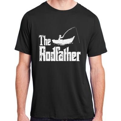 The Rodfather Fun Fishing Day Movie Pun Dad Papa Adult ChromaSoft Performance T-Shirt