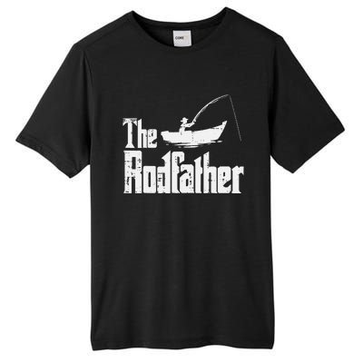 The Rodfather Fun Fishing Day Movie Pun Dad Papa Tall Fusion ChromaSoft Performance T-Shirt