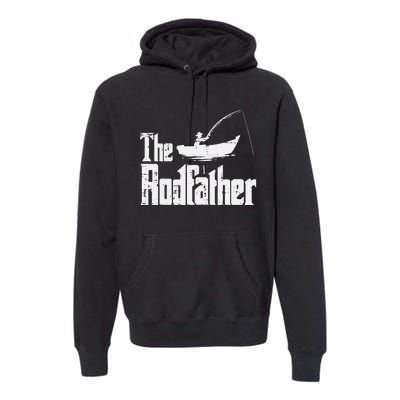 The Rodfather Fun Fishing Day Movie Pun Dad Papa Premium Hoodie