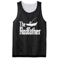 The Rodfather Fun Fishing Day Movie Pun Dad Papa Mesh Reversible Basketball Jersey Tank