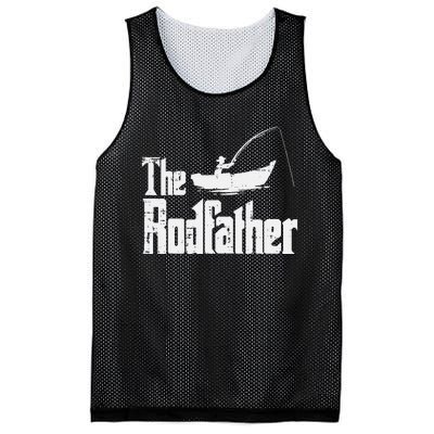 The Rodfather Fun Fishing Day Movie Pun Dad Papa Mesh Reversible Basketball Jersey Tank