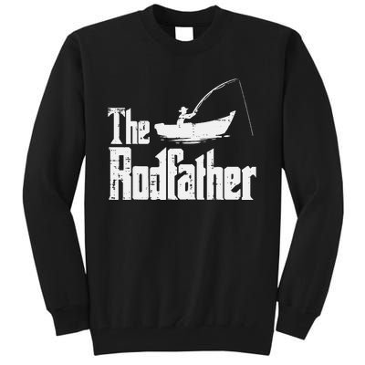 The Rodfather Fun Fishing Day Movie Pun Dad Papa Tall Sweatshirt