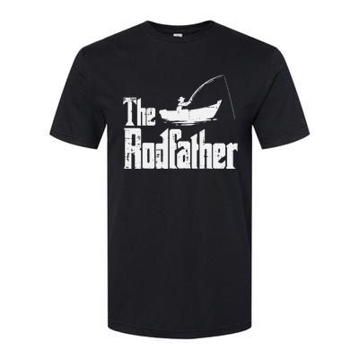 The Rodfather Fun Fishing Day Movie Pun Dad Papa Softstyle CVC T-Shirt