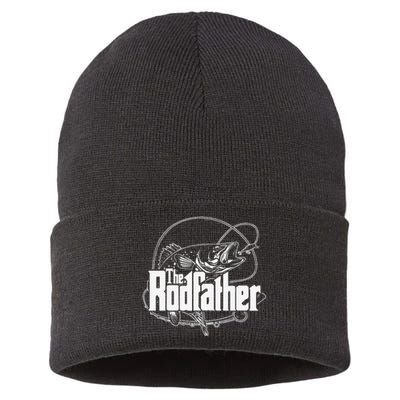 The Rodfather Funny Parody Fishing Gifts Sustainable Knit Beanie