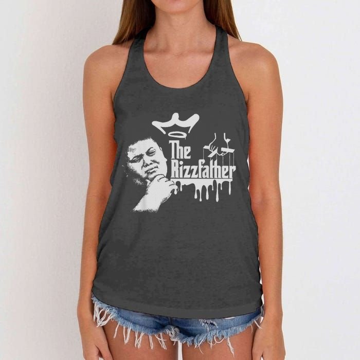 The Rizzler Godfather Funny Meme Women's Knotted Racerback Tank