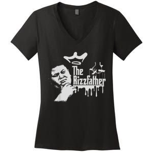 The Rizzler Godfather Funny Meme Women's V-Neck T-Shirt