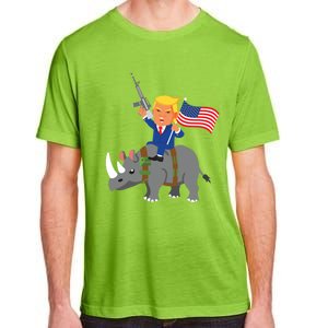 Trump Rhino Gun Merica 2020 Election Donald Republican Gift Adult ChromaSoft Performance T-Shirt