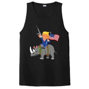 Trump Rhino Gun Merica 2020 Election Donald Republican Gift PosiCharge Competitor Tank