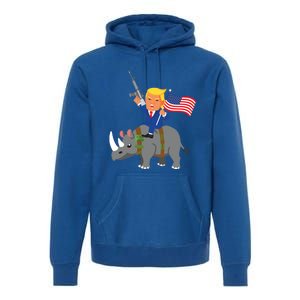 Trump Rhino Gun Merica 2020 Election Donald Republican Gift Premium Hoodie