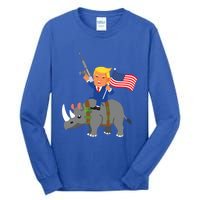 Trump Rhino Gun Merica 2020 Election Donald Republican Gift Tall Long Sleeve T-Shirt