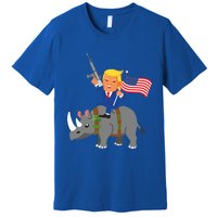 Trump Rhino Gun Merica 2020 Election Donald Republican Gift Premium T-Shirt