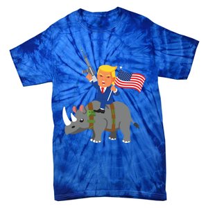 Trump Rhino Gun Merica 2020 Election Donald Republican Gift Tie-Dye T-Shirt