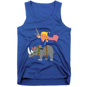 Trump Rhino Gun Merica 2020 Election Donald Republican Gift Tank Top