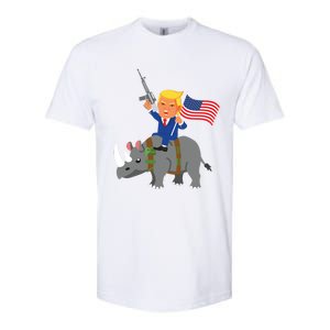 Trump Rhino Gun Merica 2020 Election Donald Republican Gift Softstyle CVC T-Shirt