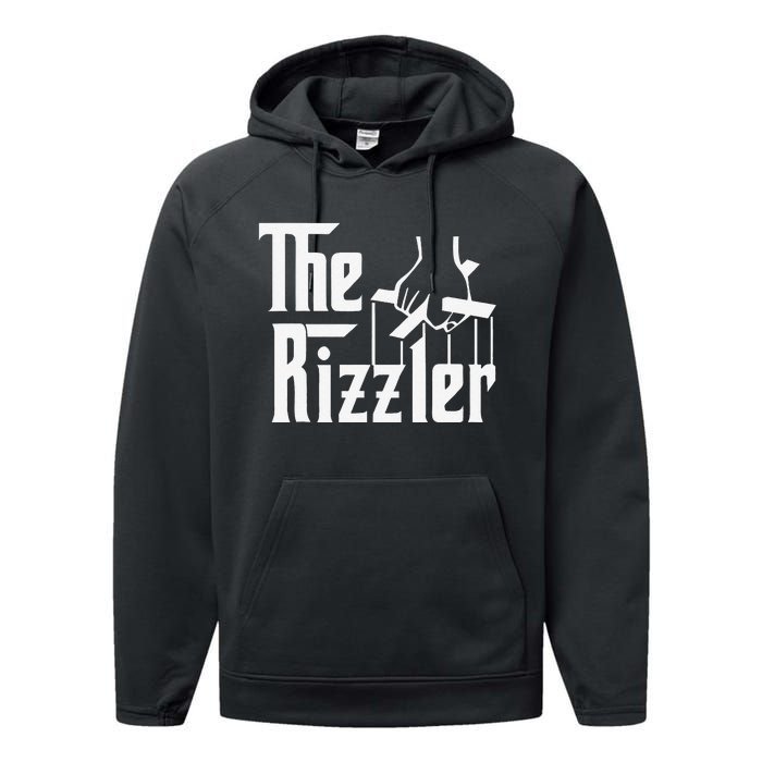 The Rizzler Gift Funny Performance Fleece Hoodie