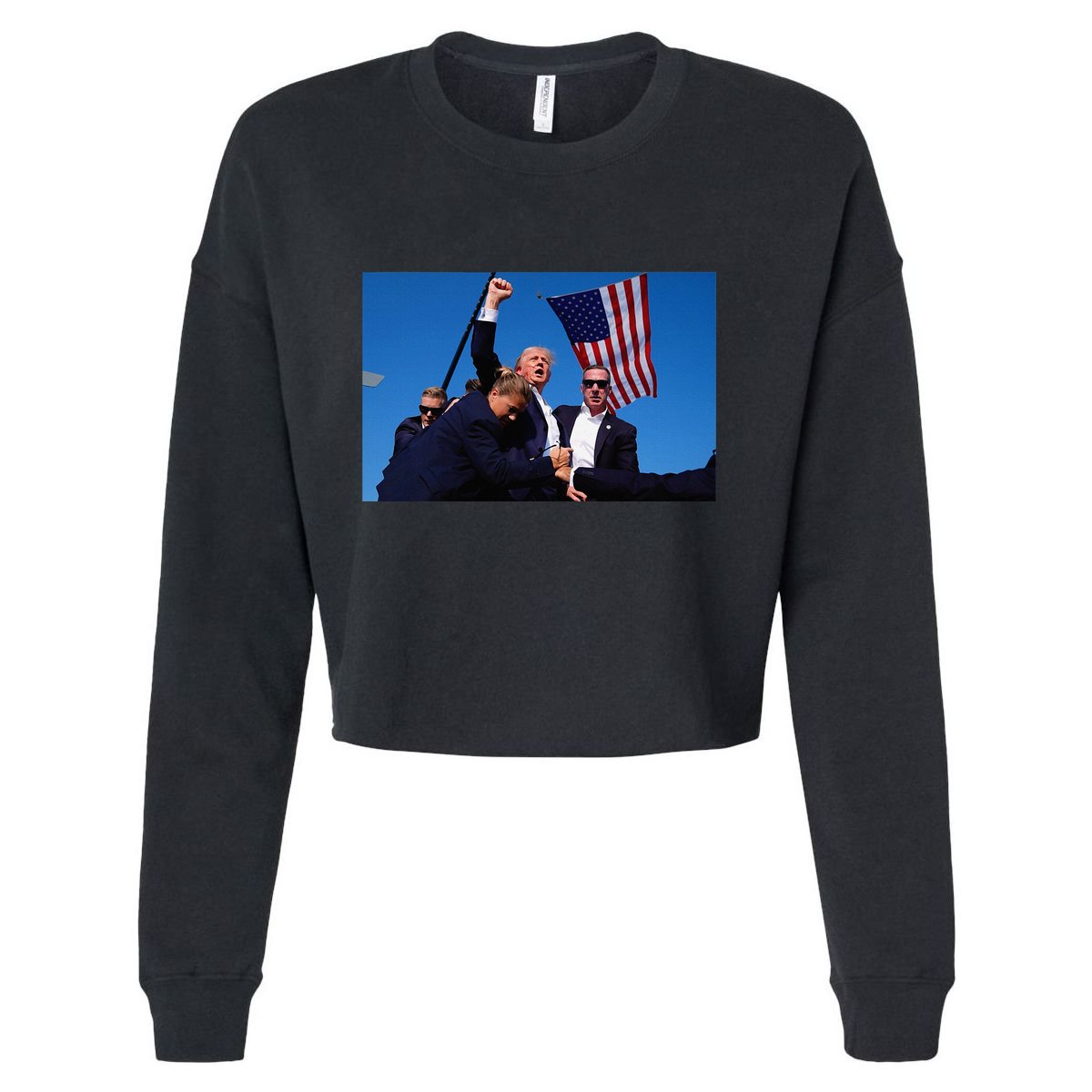 Trump Rally God Bless President Trump Cropped Pullover Crew