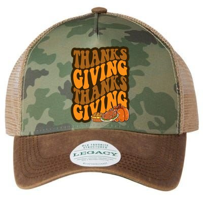 Thanksgiving Retro Groovy Holiday Cute Legacy Tie Dye Trucker Hat