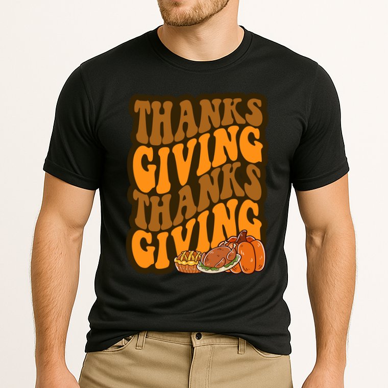 Thanksgiving Retro Groovy Holiday Cute Cooling Performance Crew T-Shirt