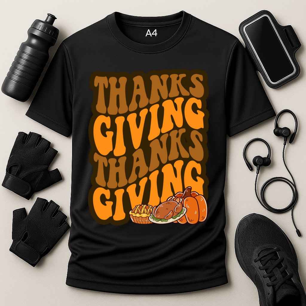 Thanksgiving Retro Groovy Holiday Cute Cooling Performance Crew T-Shirt