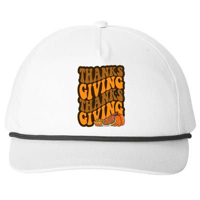 Thanksgiving Retro Groovy Holiday Cute Snapback Five-Panel Rope Hat