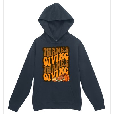 Thanksgiving Retro Groovy Holiday Cute Urban Pullover Hoodie