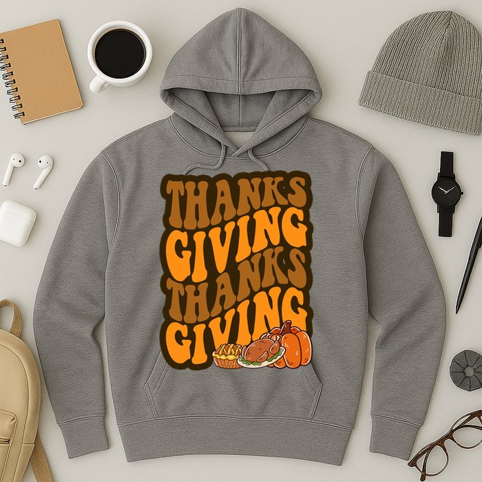 Thanksgiving Retro Groovy Holiday Cute Hoodie