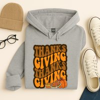 Thanksgiving Retro Groovy Holiday Cute Hoodie