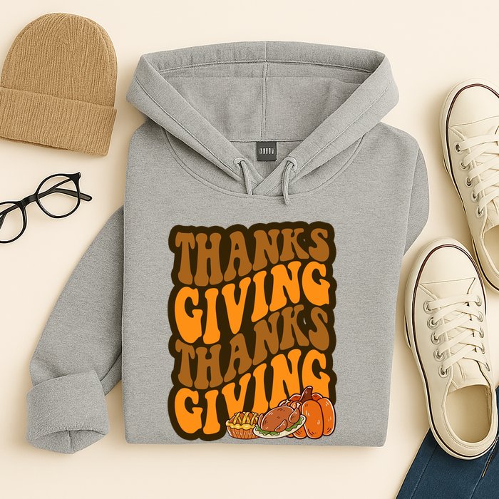 Thanksgiving Retro Groovy Holiday Cute Hoodie