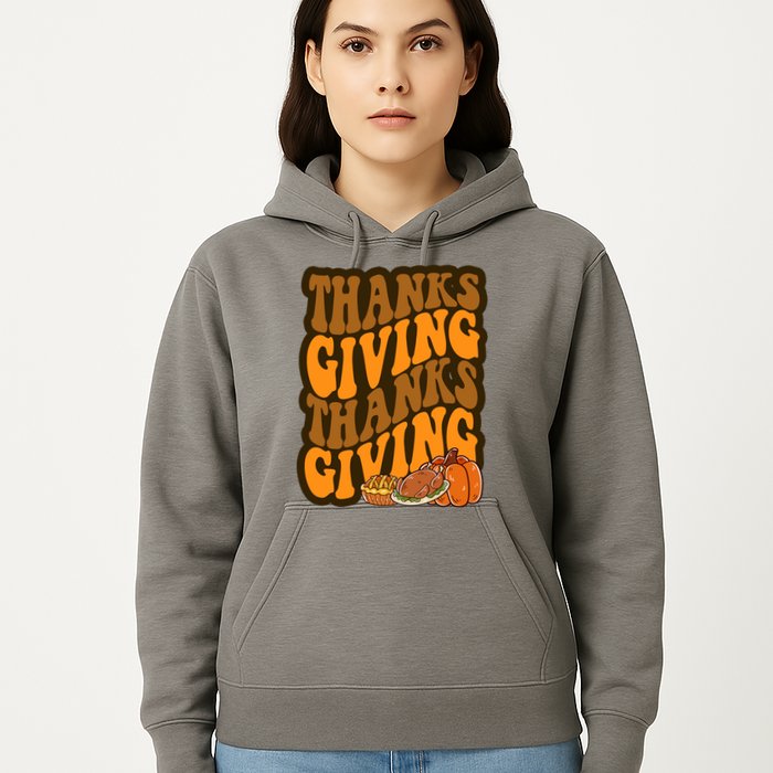 Thanksgiving Retro Groovy Holiday Cute Hoodie