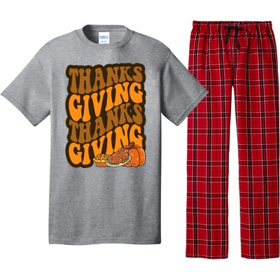 Thanksgiving Retro Groovy Holiday Cute Pajama Set