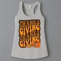 Thanksgiving Retro Groovy Holiday Cute Womens Tank Top