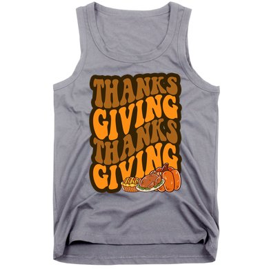 Thanksgiving Retro Groovy Holiday Cute Tank Top