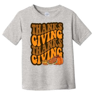 Thanksgiving Retro Groovy Holiday Cute Toddler T-Shirt