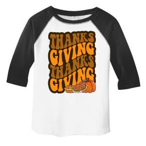 Thanksgiving Retro Groovy Holiday Cute Toddler Fine Jersey T-Shirt