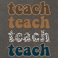 Teach Retro Gift For Teacher Cotton Canvas Backpack