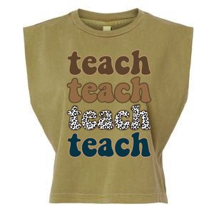 Teach Retro Gift For Teacher Garment-Dyed Women's Muscle Tee