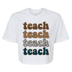 Teach Retro Gift For Teacher Bella+Canvas Jersey Crop Tee