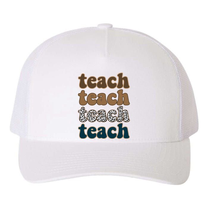 Teach Retro Gift For Teacher Yupoong Adult 5-Panel Trucker Hat