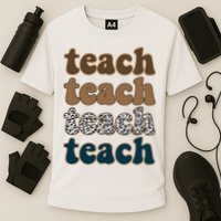 Teach Retro Gift For Teacher Cooling Performance Crew T-Shirt