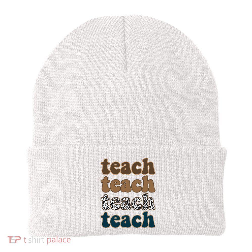 Teach Retro Gift For Teacher Beanie