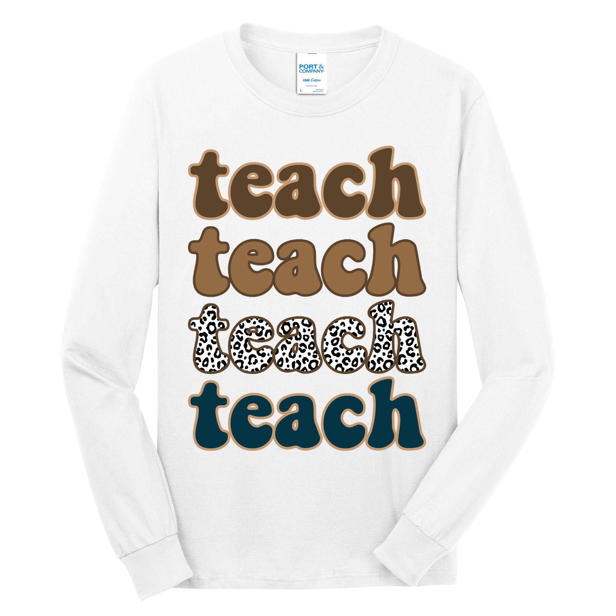 Teach Retro Gift For Teacher Tall Long Sleeve T-Shirt