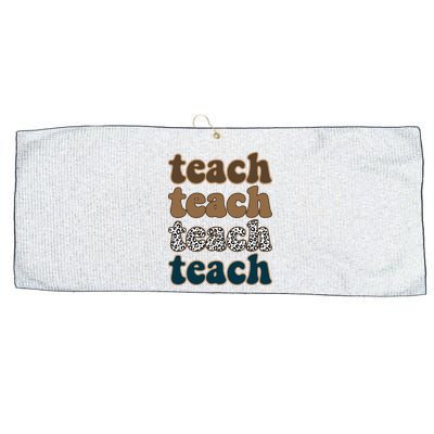 Teach Retro Gift For Teacher Large Microfiber Waffle Golf Towel