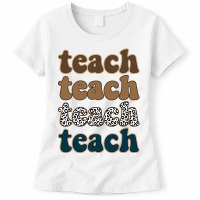 Teach Retro Gift For Teacher Womens T-Shirt