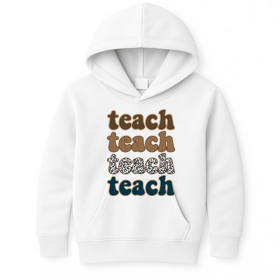 Teach Retro Gift For Teacher Kids Hoodie