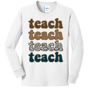 Teach Retro Gift For Teacher Kids Long Sleeve Shirt