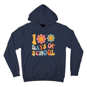 Teacher Retro Groovy 100 Days Happy 100th Day Of School Tall Hoodie