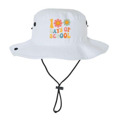 Teacher Retro Groovy 100 Days Happy 100th Day Of School Legacy Cool Fit Booney Bucket Hat