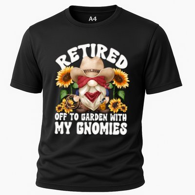 Texas Retiret Gnome Dad For Cow Lover Retired Grandpa Gift Performance Shirt